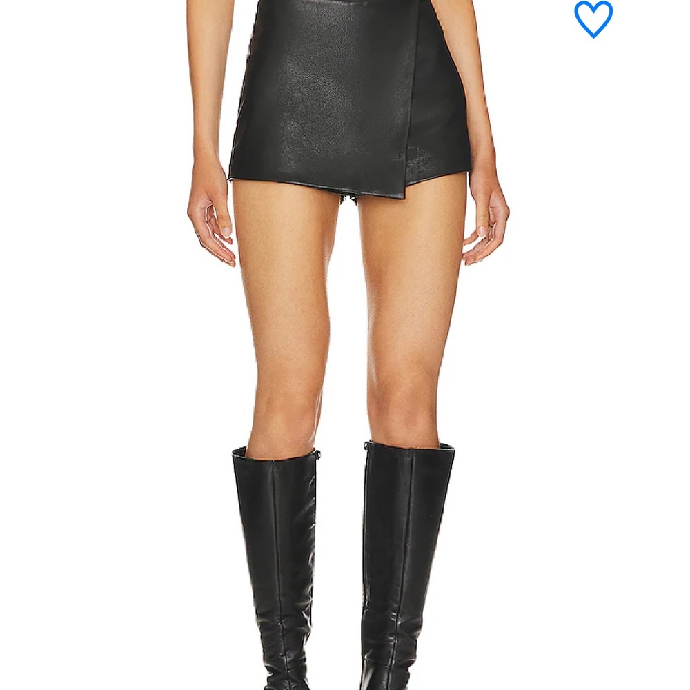 Superdown Black Faux Leather Mini Skirt